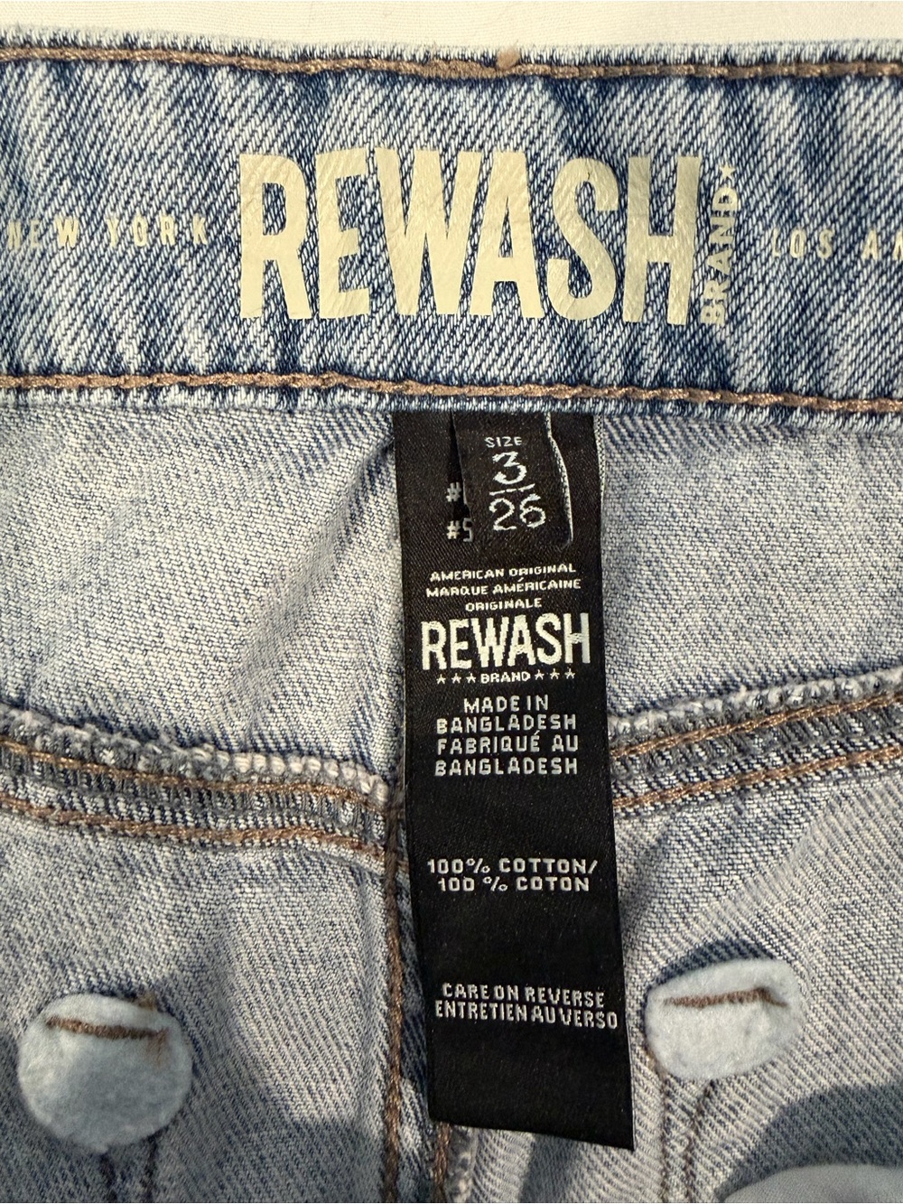 REWASH High-Rise Light Wash Wide-Leg Jeans Size 3/26. - Picture 7 of 8